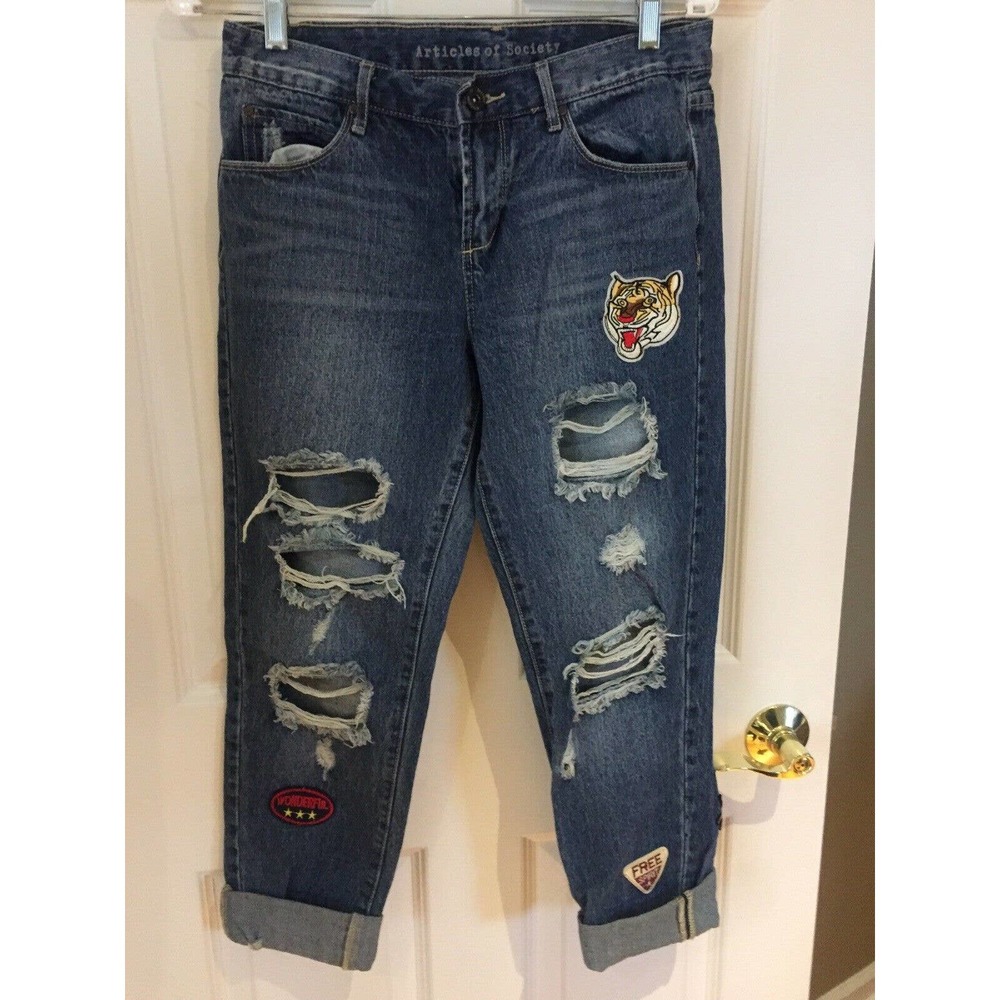 Articles of Society Jeans Sz 25 destroyed Boyfrien